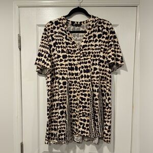 Zara Printed Crossed Animal Print Short Dress